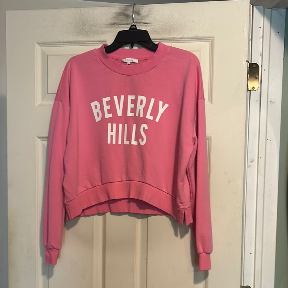 Glo Fashion Beverly Hills Pink Sweatshirt Size Medium